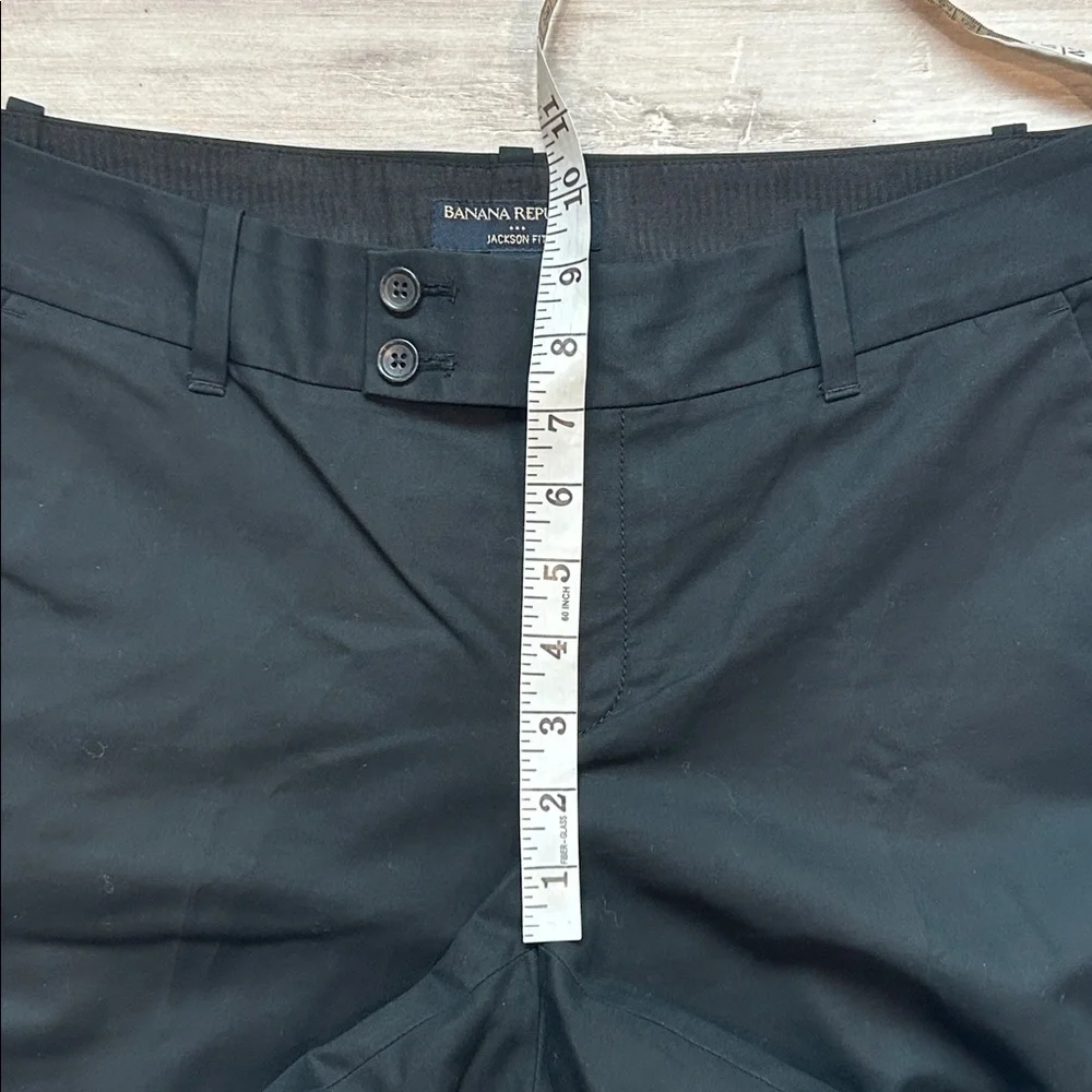 Banana Republic Jackson Fit black wide leg trouser pants size 8